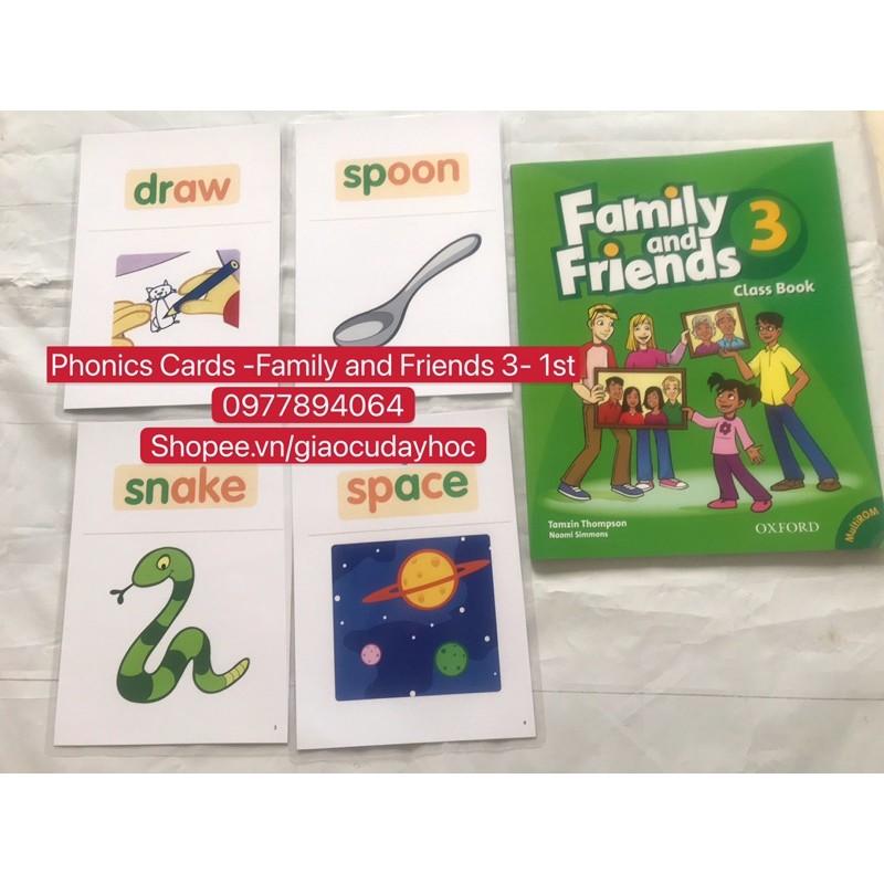 Thẻ Phonics -Family and Friends 3 -1st (ép plastics bền đẹp )