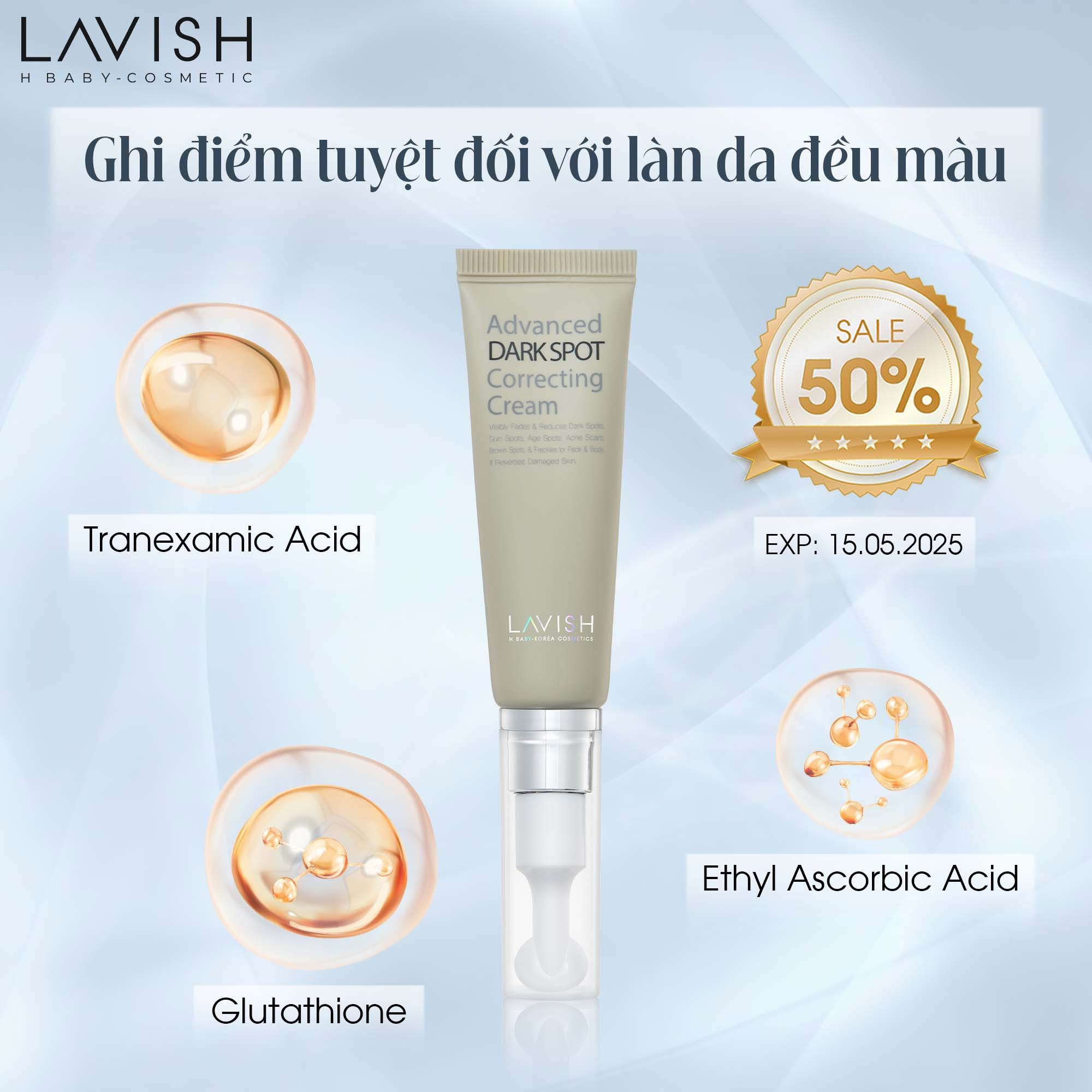 Ultra Arbutin Cream - KEM ĐẶC NGỪA SẠM NÁM DA LAVISH H BABY 15ml