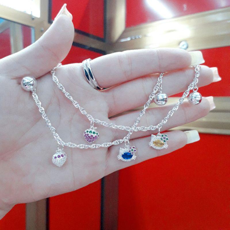 Lắc tay bạc mèo kitty cho bé YN JEWELRY