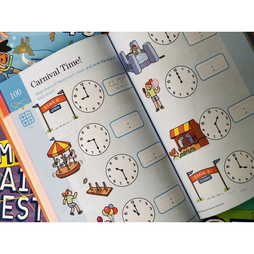 Sách: Summer brain quest k1 ( 5 - 6 tuổi ) - Á Châu Books, bìa mềm in màu