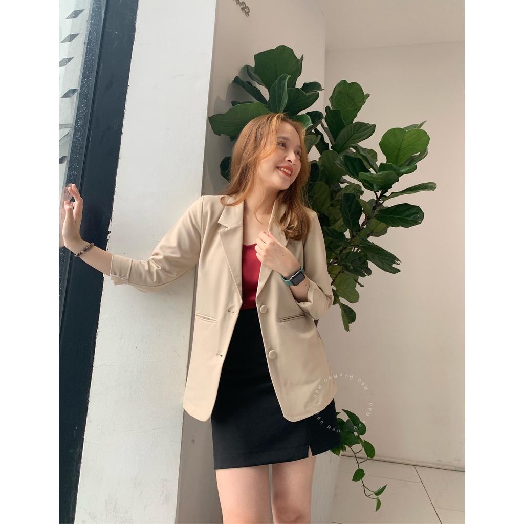 Áo khoác blazer nữ cực đẹp,hàng thiết kế đủ size,cực kỳ trẻ trung, hiện đại,thiết kế 2 nút bọc