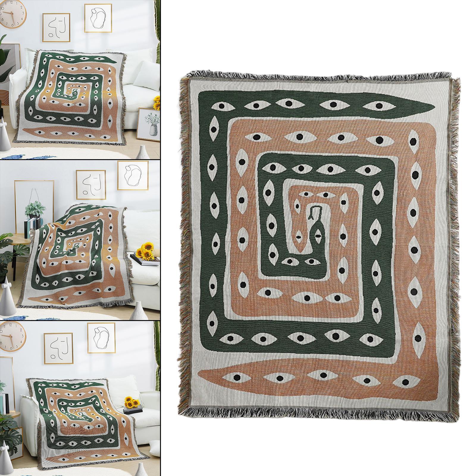 Boho Knitted  Blanket Sofa Throw  for Indoor Beach Outdoor