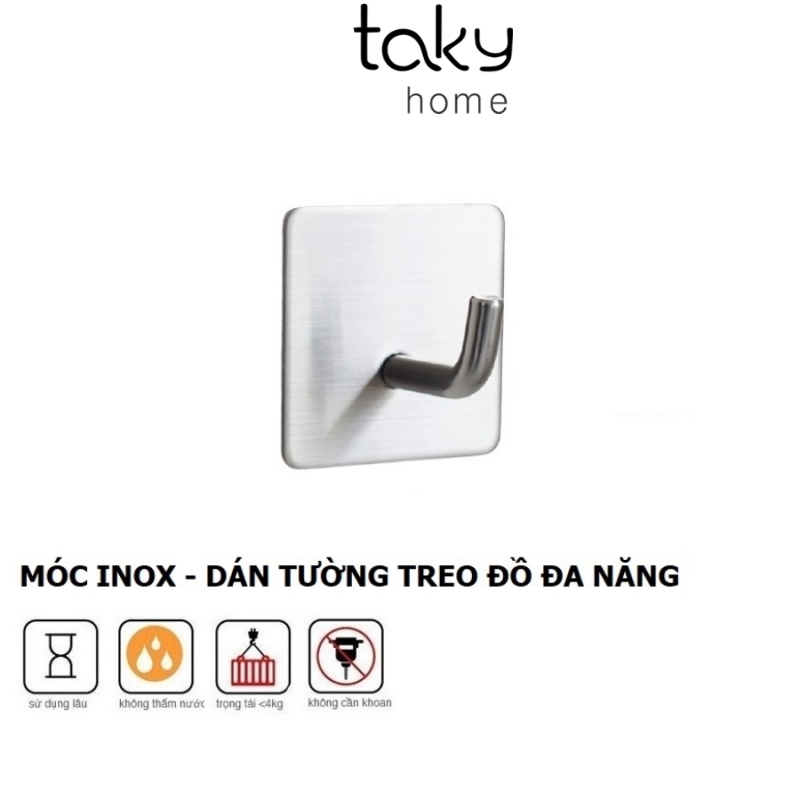 Móc Inox Treo Đồ Đa Năng Tiện Dụng, Móc Dán Tường Chịu Lực, Móc Dính Tường Treo Đồ Dùng Phòng Tắm, Khu Bếp, TakyHome 2005