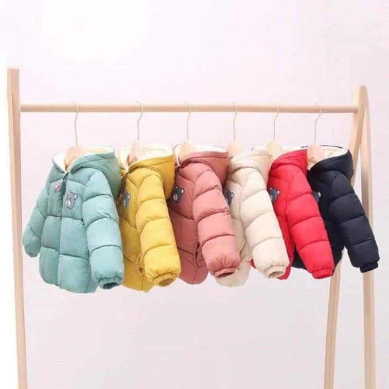 Áo phao thu đông 2022 cho bé BINO Kids, áo khoác họa tiết hình gấu giữ ấm cho bé từ 8- 19kg