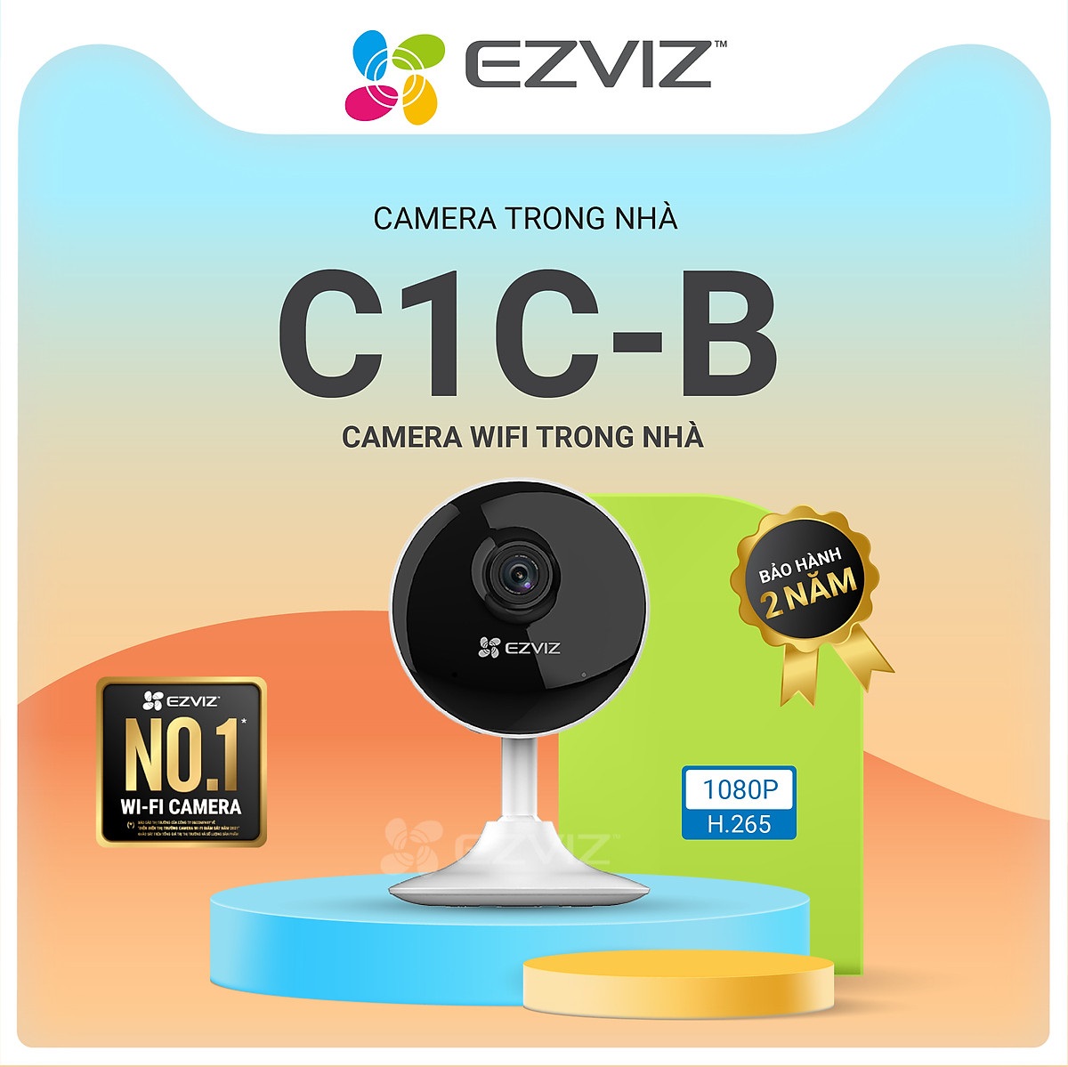 Combo Camera Wi-fi Trong Nhà EZVIZ C1C-B 2MP Kèm Thẻ Nhớ 32GB/64G - Hàng Chính Hãng
