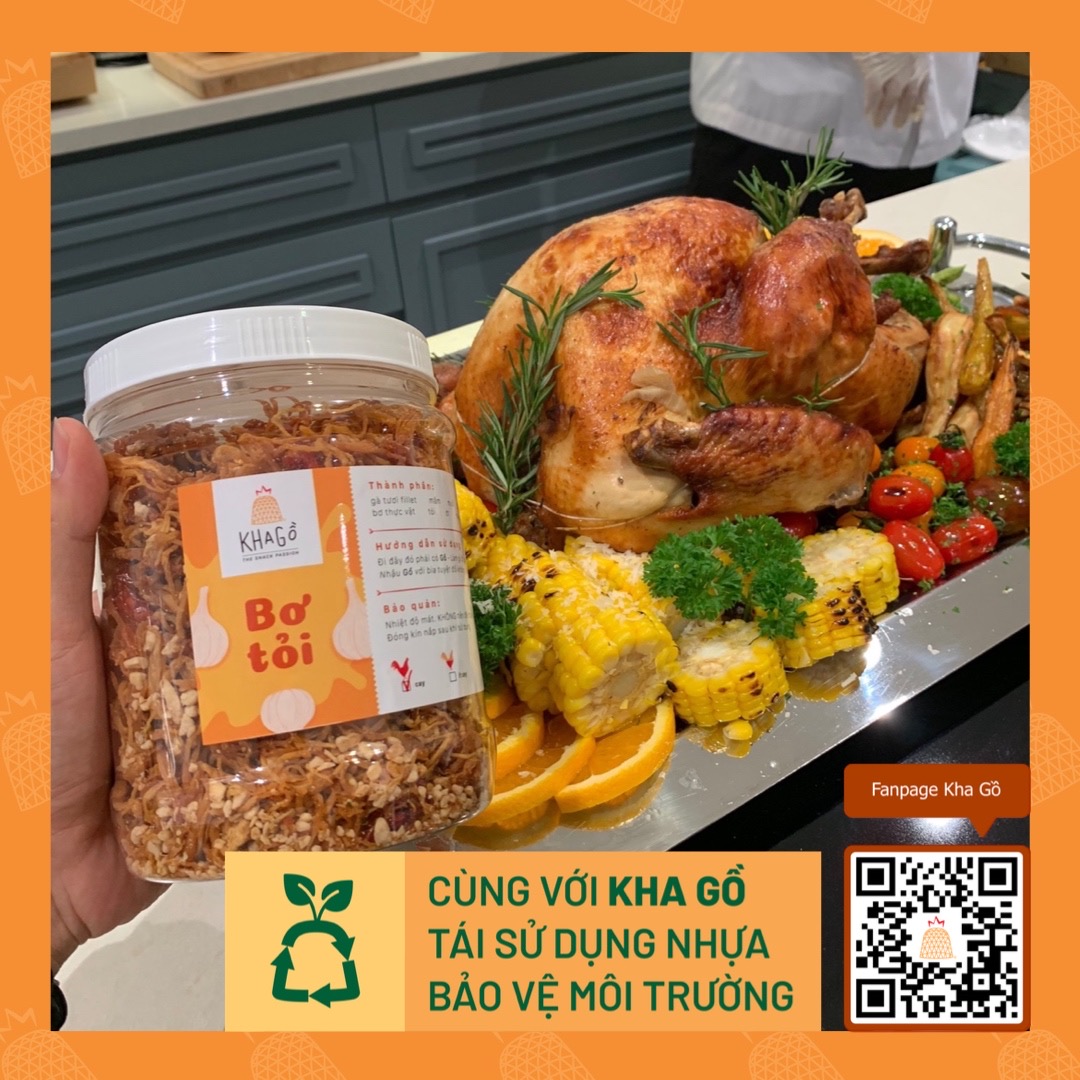 KHÔ GÀ BƠ TỎI 120gr | Kha Gồ | Ăn Vặt Văn Phòng, Du lịch, Tết, Tặng quà, Đặc sản Sài Gòn