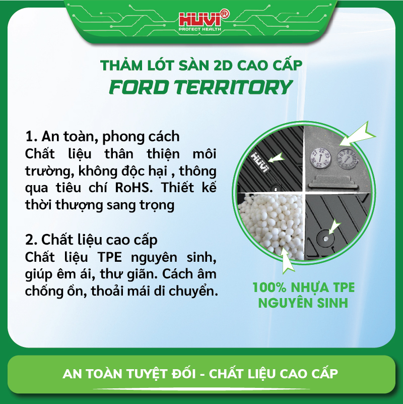 Thảm lót sàn ô tô Ford Territory 2023 nhựa TPE thân thiện môi trường