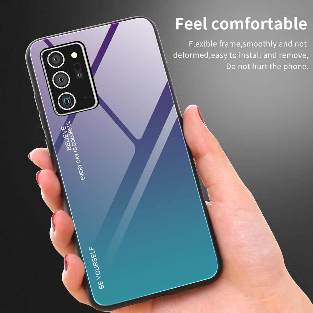 Ốp lưng kính màu Gradient viền dẻo dành cho Samsung Galaxy Note 20 Ultra / Note 20 Ultra 5G
