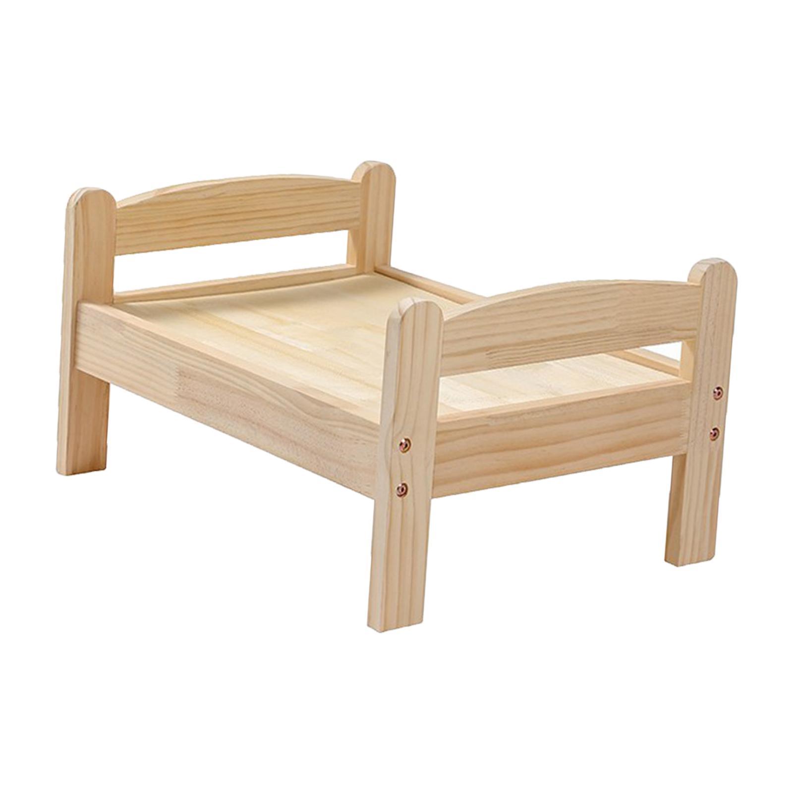 Pet Cat Bed, Small Dog Bed Wooden Kitten House for Indoor Cats and Puppy