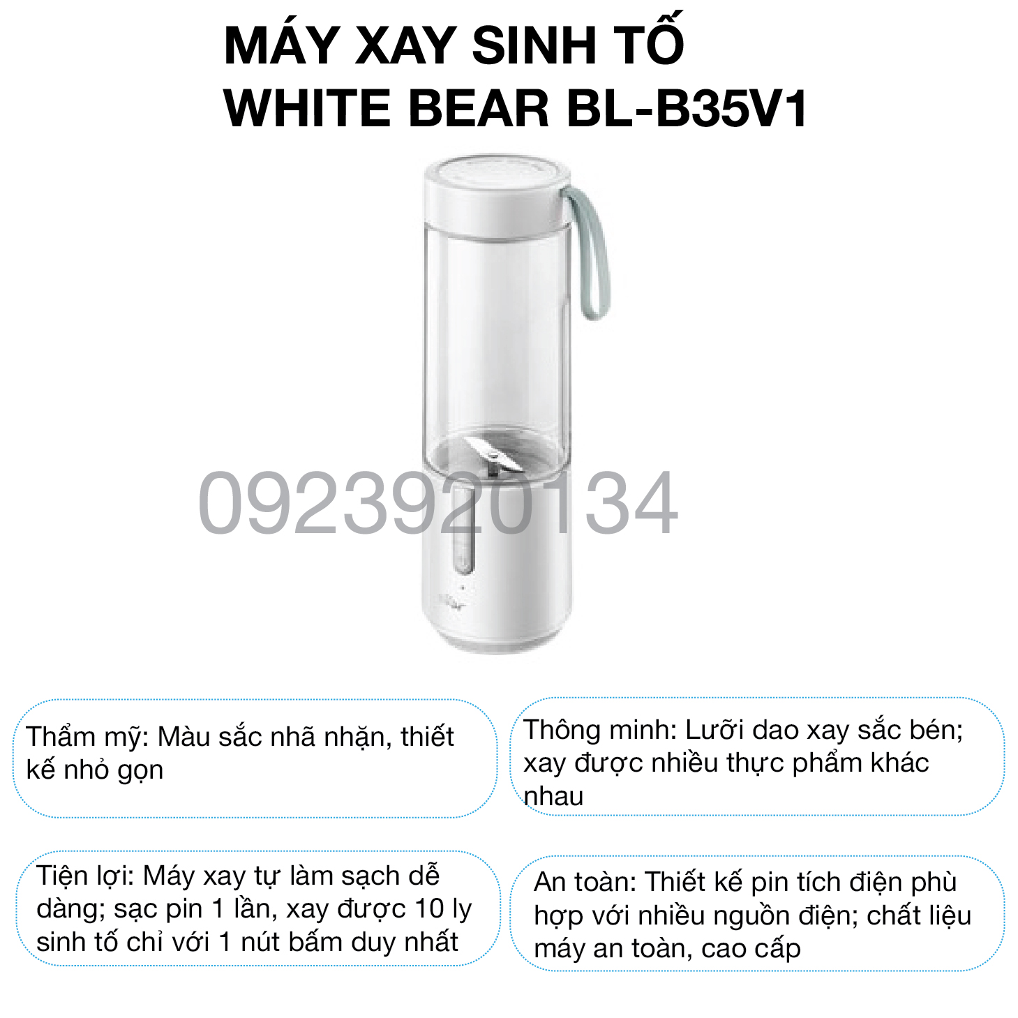 Máy xay sinh tố đa năng bear BL-B35V1 - Hàng Chính Hãng