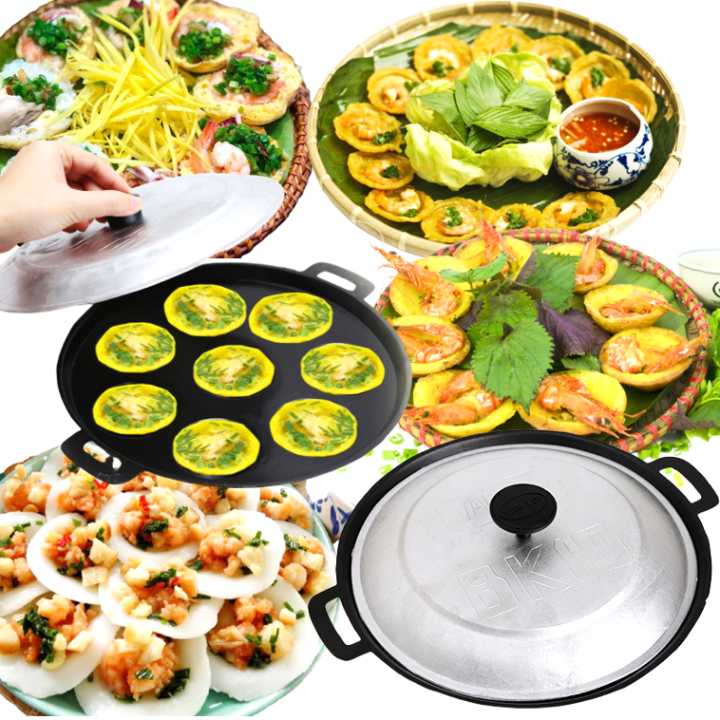 Chảo Đổ Bánh Khọt, Bánh Căn 8/10 Lỗ Chống Dính