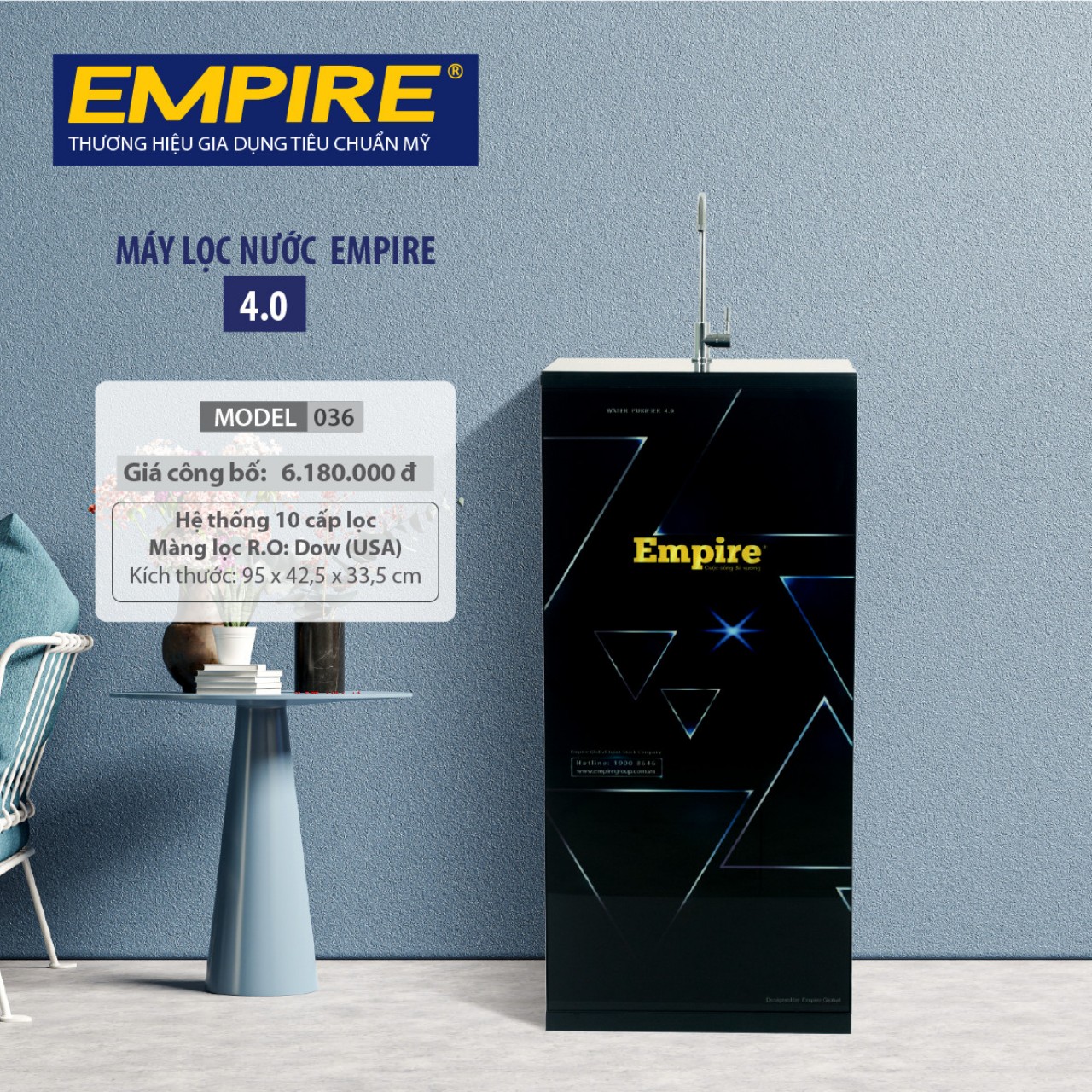 Máy Lọc Nước EMPIRE 4.0 MODEL EPML036- Hàng chính hãng