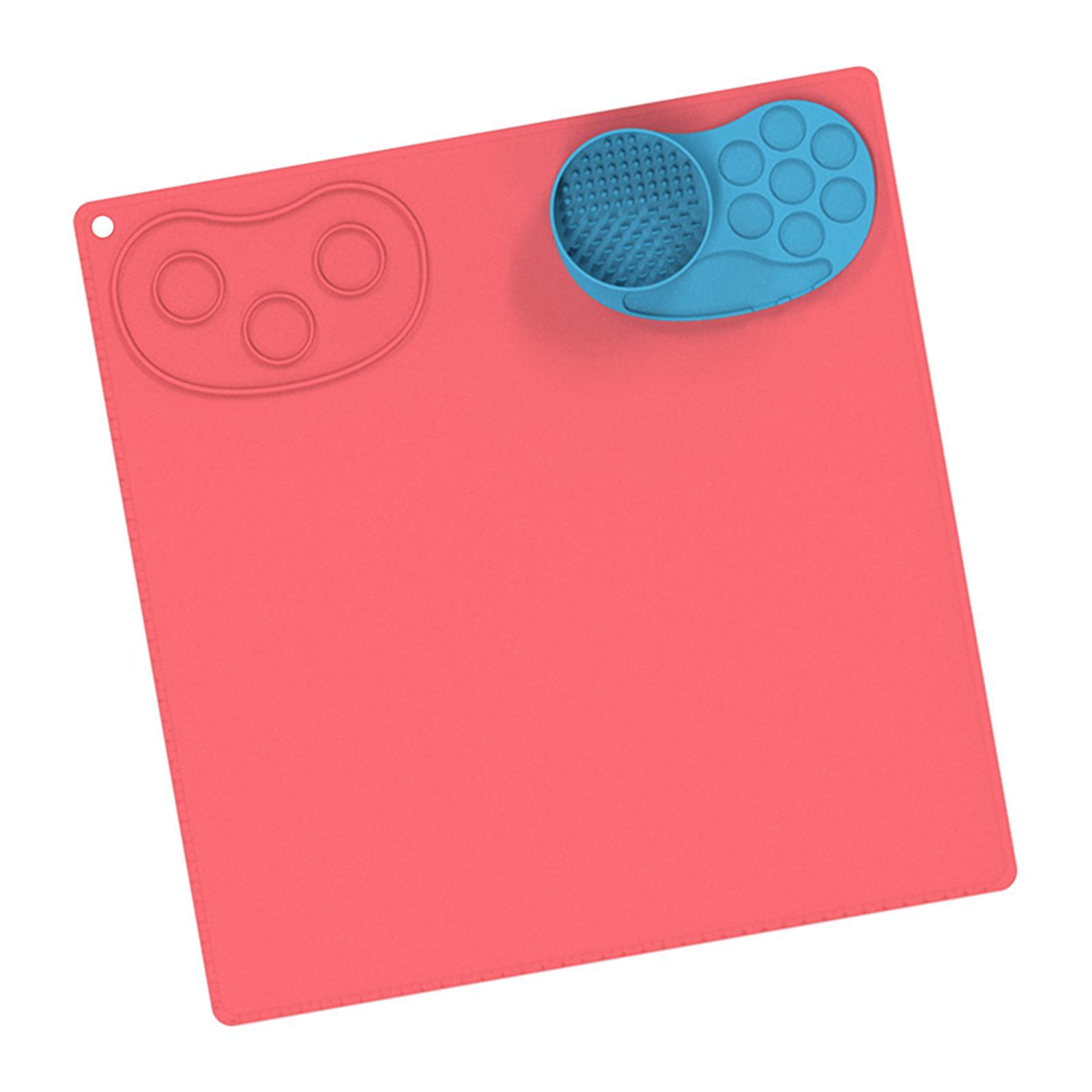 Silicone Craft Mat, 16×15.7 Inches Silicone Art Mat with Water Cup and Paint Holder, Silicone Artist Mats for Crafts Perfect for Resin Mat