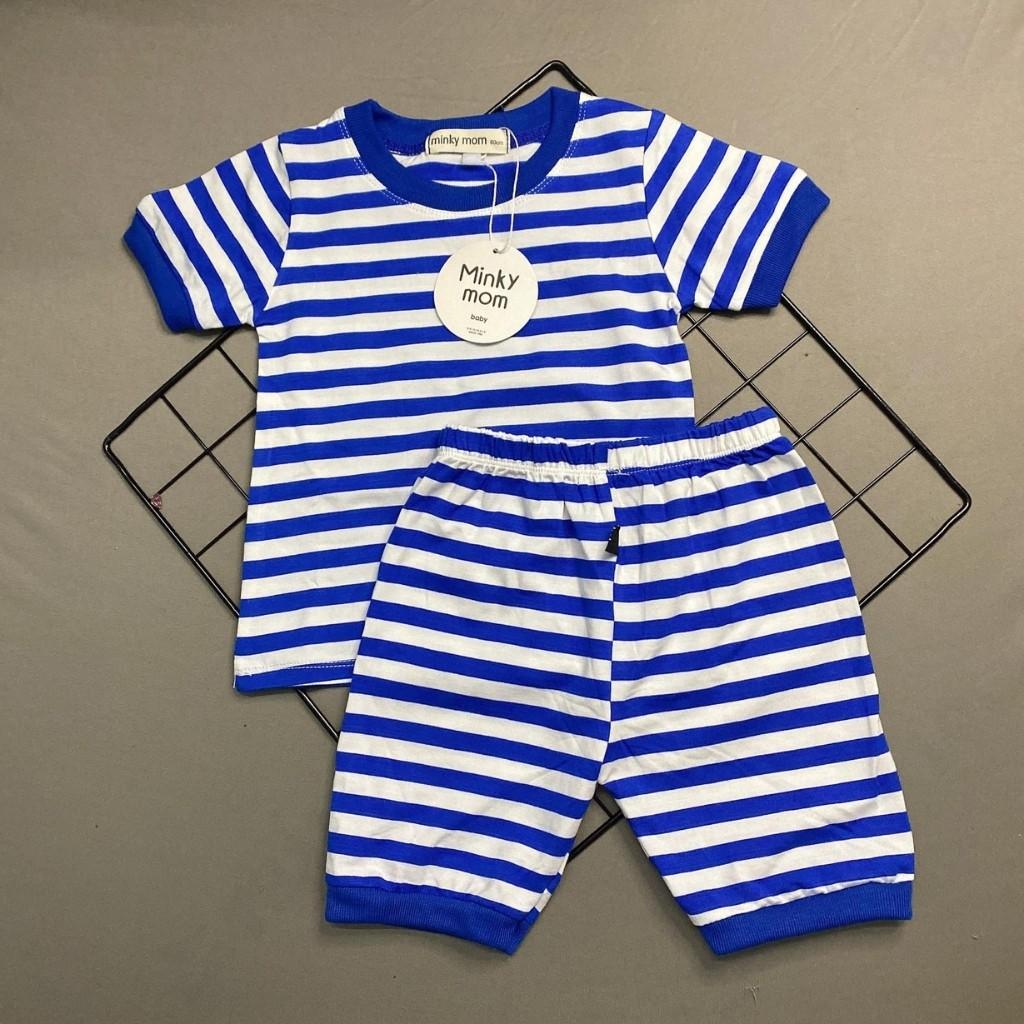 Bộ Cộc Tay Cho Bé Bộ Minky Mom Cộc Tay Cho Bé Trai Với Các đường kẻ Sọc rất đáng yêu. ...