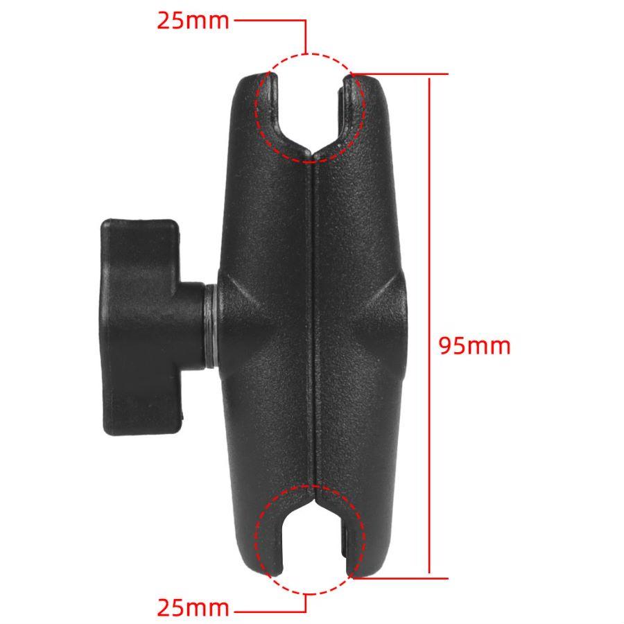 Hợp Kim Nhôm Ổ Cắm Đôi Cánh Tay Cho 25Mm/1 Inch Đầu Bi Giá Đỡ Gắn Kẹp RAM Xe Đạp Xe Máy Camera Mở Rộng cánh Tay