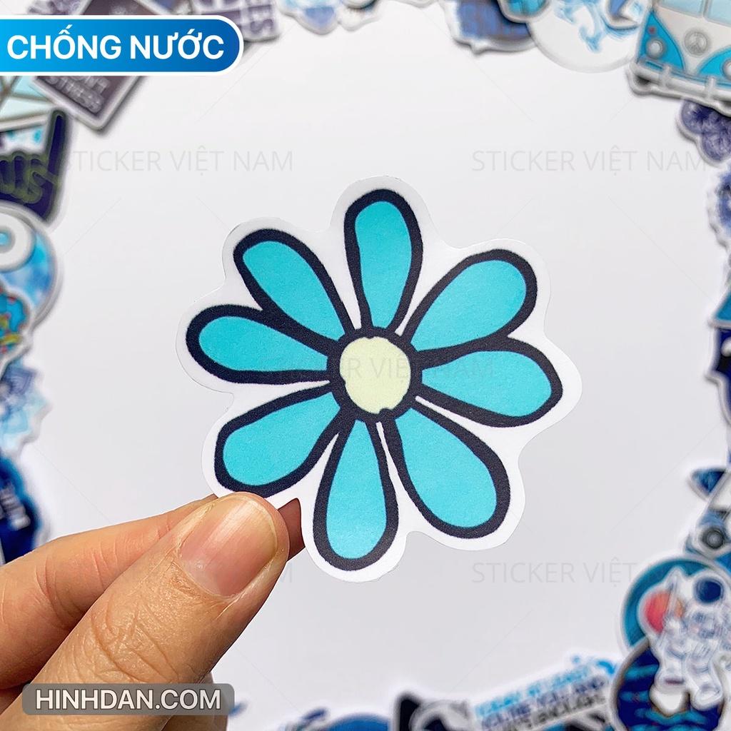 Sticker MÀU XANH - BLUE CHỐNG NƯỚC Dán Trang Trí Nón Bảo Hiểm, Laptop, Vali, Xe Máy, Đàn Guitar