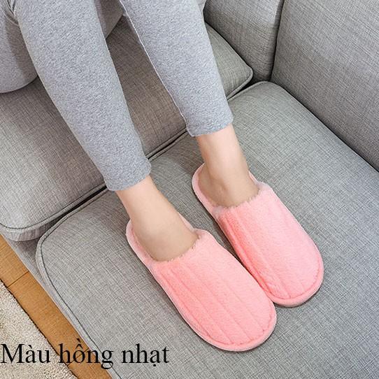 DÉP LÔNG UNISEX ULZZANG ĐẾ CAO SU CAO CẤP LÔNG DÀY SỌC TO SANG TRỌNG,MƯỢT ÊM