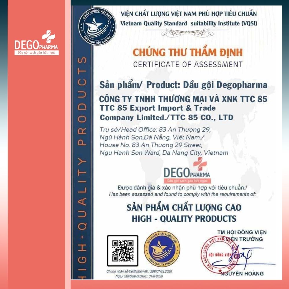 Dego Pharma - Dầu gội sạch vảy gàu mảng trắng, hết ngứa chiết xuất thiên nhiên từ vỏ cây Zizyphus, sản xuất theo tiêu chuẩn và dưới sự giám sát của công ty dược phẩm Châu Âu