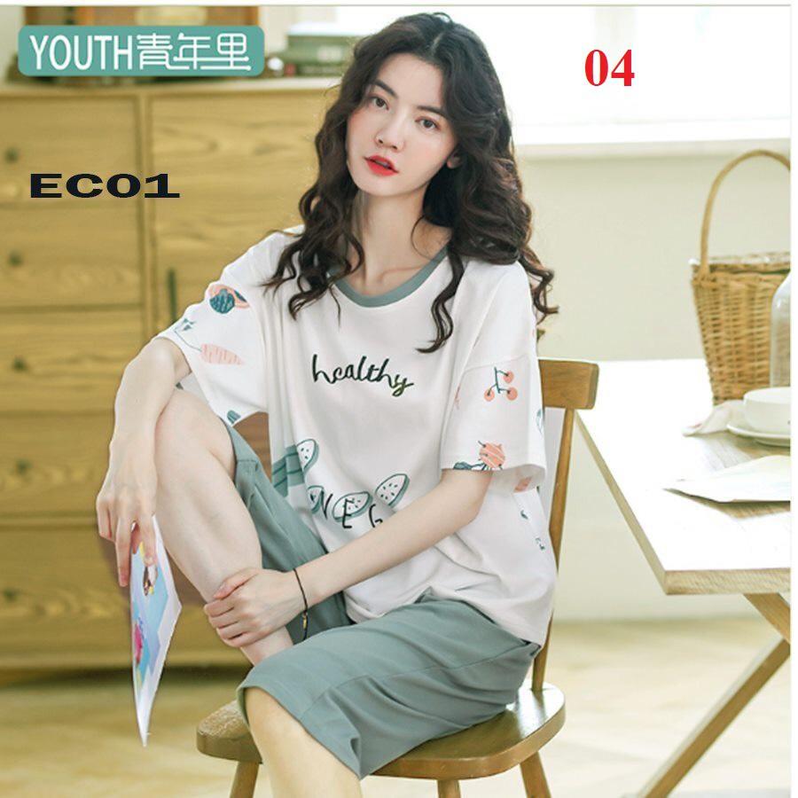 Đồ bộ ngủ nữ, thun Cotton 100% cực mát, đủ size, 42-70kg