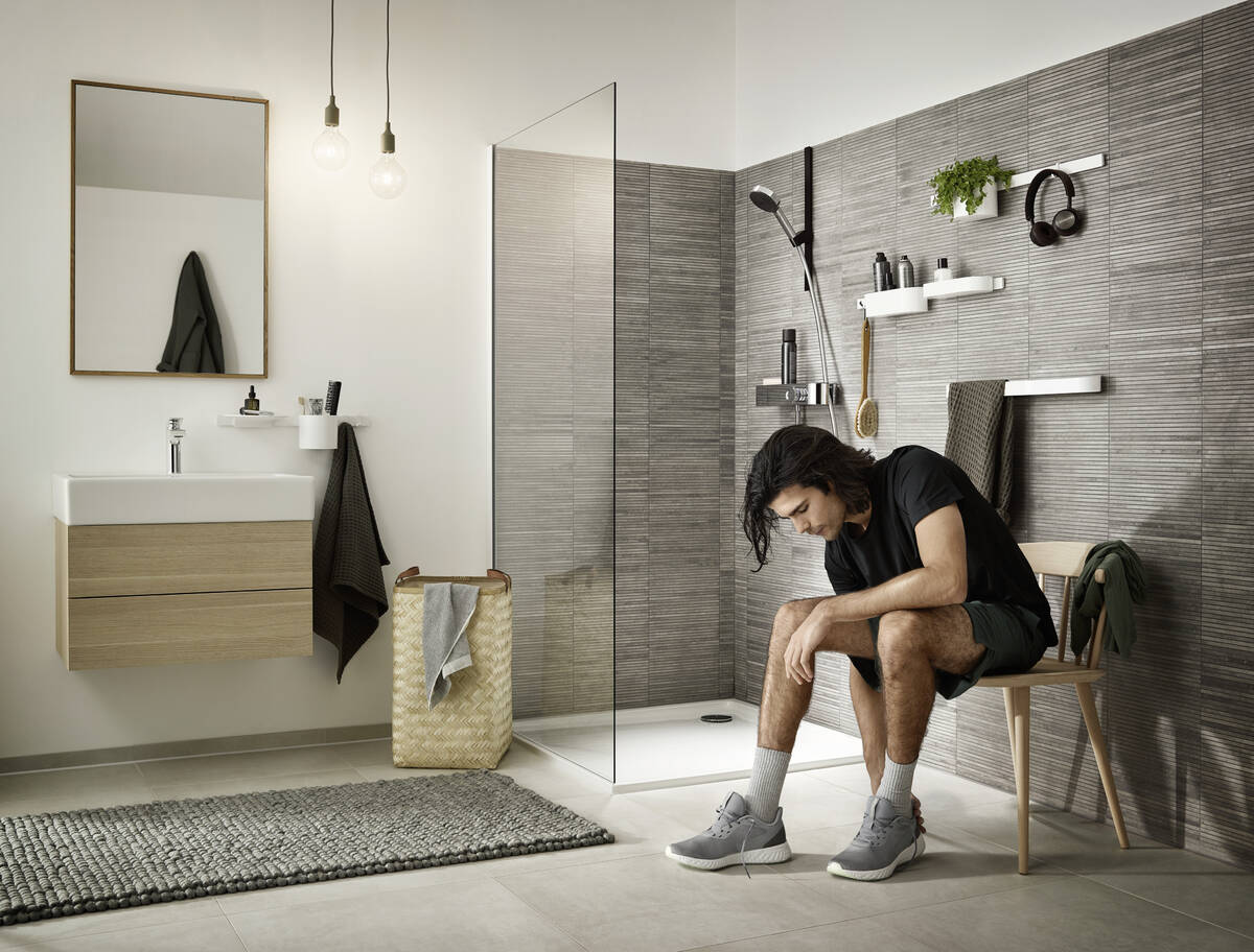 Móc treo khăn đôi HANSGROHE WallStoris 27929 - Hàng nhập khẩu