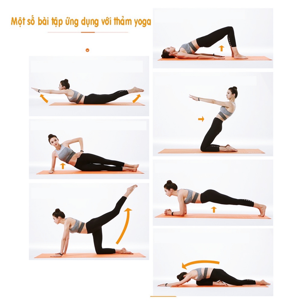 Thảm yoga chống trượt tpe 2 lớp cao cấp 6mm tập thể dục tại nhà