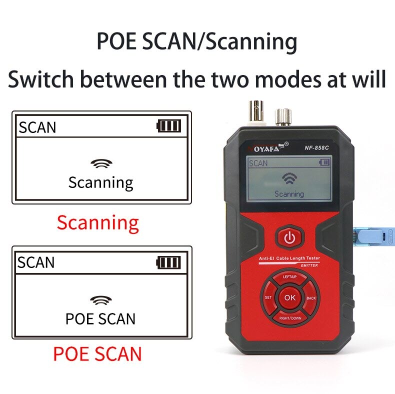 Máy Test Mạng NOYAFA NF-858C - Hàng Nhập Khẩu. NOYAFA NF-858C Trace Cable Line Locator Portable Wire Tracker Cable Tester Finder Network Cable Testing BNC Measure Cable Length