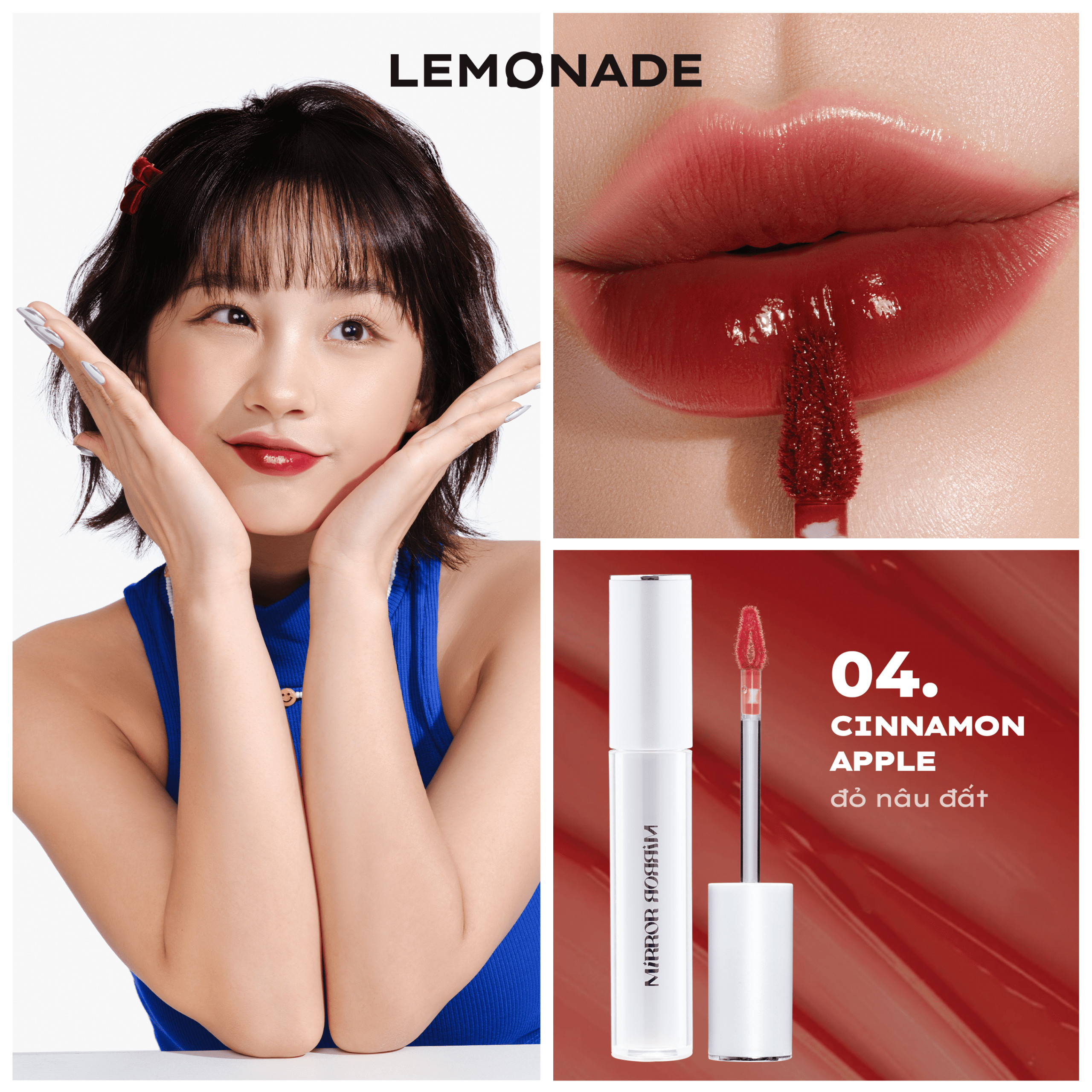 Combo 05 Son tint bóng không dính siêu lỳ Lemonade Mirror Mirror Water Tint