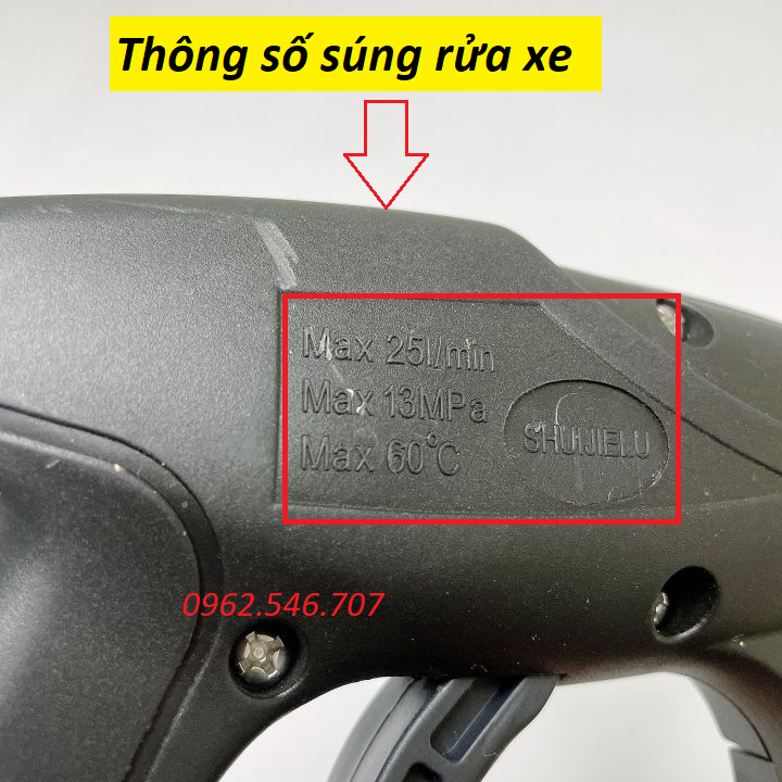 Súng xịt - vòi xịt rửa xe áp lực cao mini cho máy xịt rửa áp lực cao + cần xịt 60cm ren ngoài 14mm hoặc 22mm