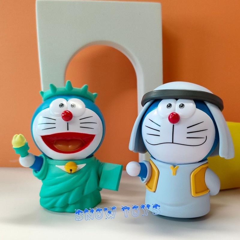Mô hình Doraemon - 6 tư thế Doremon Cosplay Tượng nữ thần tự do Mỹ boxing búp bê Nga Bóng đá Brazil Ả rập Hàn Quốc