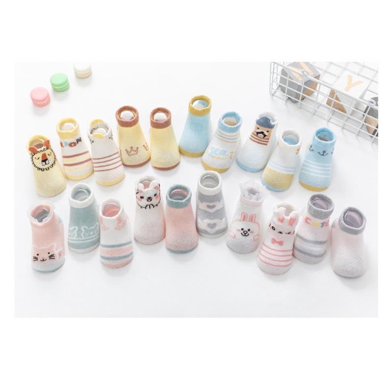 Sét 5 đôi tất lưới cổ ngắn xuất Hàn cute cho bé