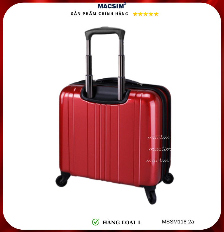 Vali cao cấp Macsim Smooire MSSM118-2a cỡ 16 inch màu Red, Black - Hàng loại 1