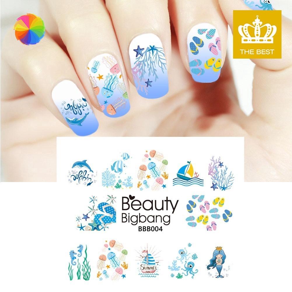 Set 1/5 nhãn dán kiểu dáng đẹp mắt dùng trang trí cho móng tay
