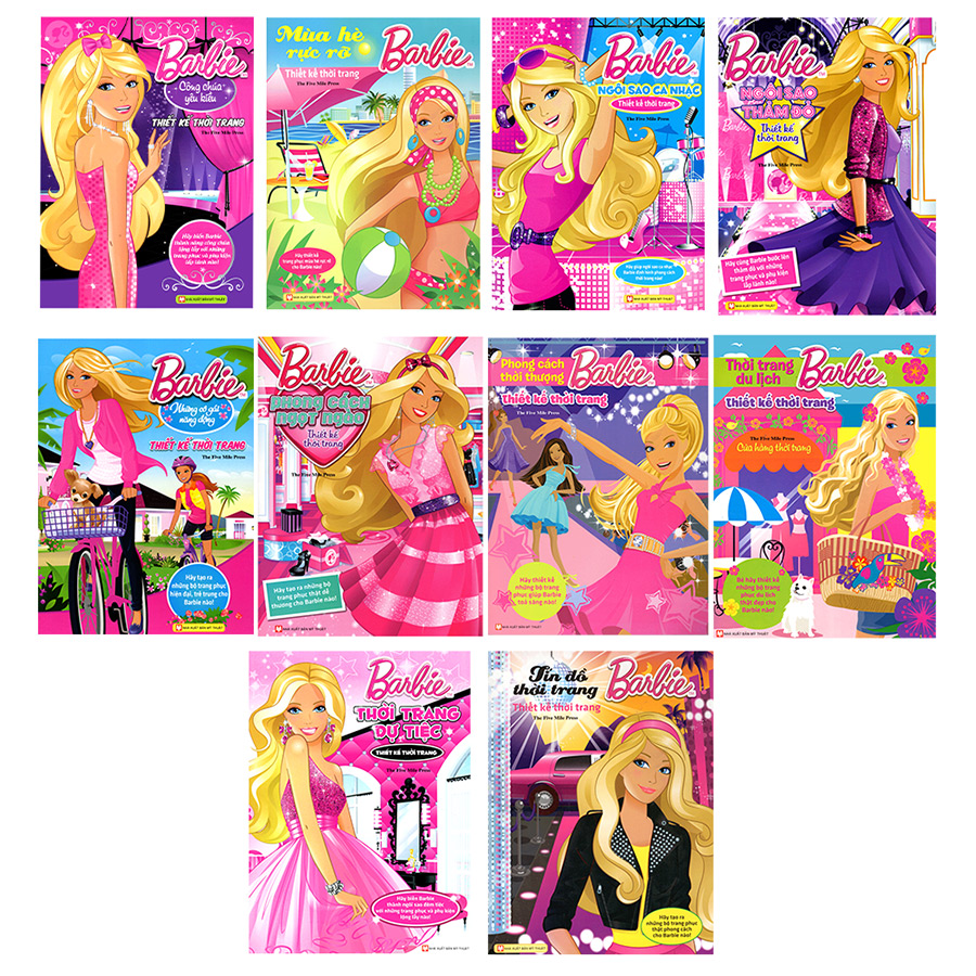 Combo 10 Cuốn: Tuyển Tập Barbie Thủ Công Dựng Hình Thời Trang (Tặng Kèm Miếng Bóc Dán)