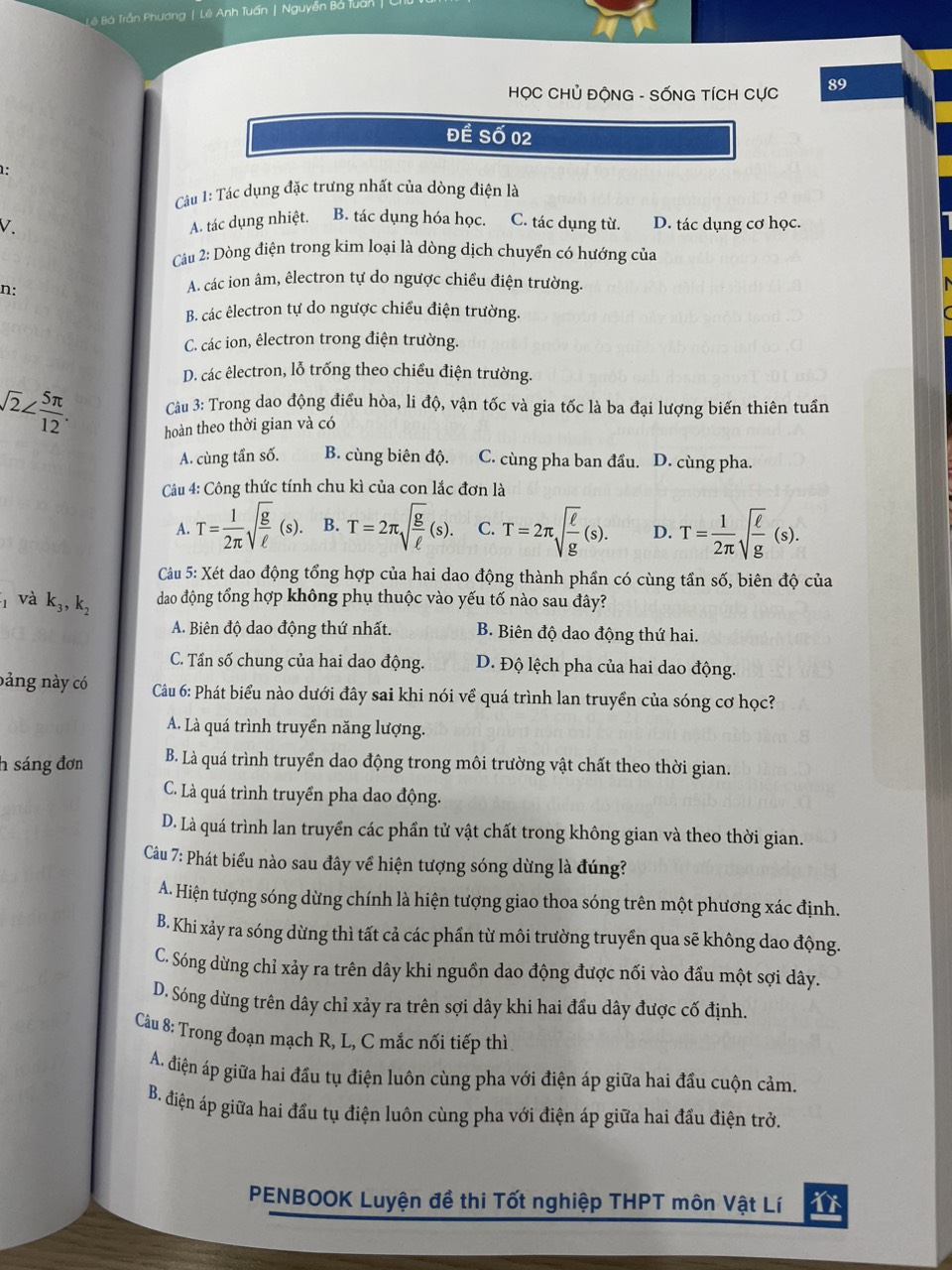 Combo khối A1 - PENBOOK Luyện đề thi Tốt nghiệp THPT- Bộ 3 môn Toán, Lí, Anh