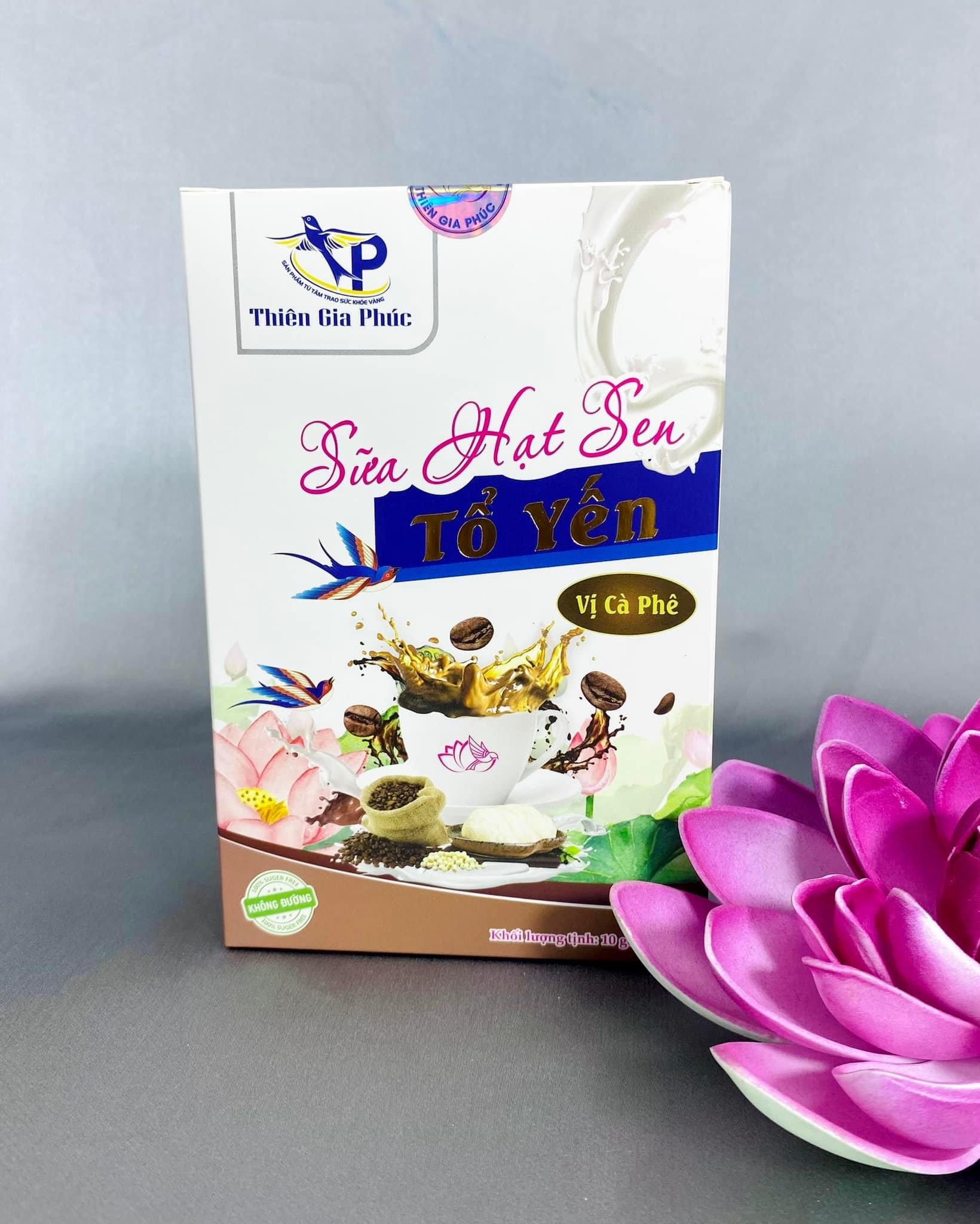 Hình ảnh Sữa sen tổ yến vị cà phê Thiên Gia Phúc hộp 10 gói (150g)