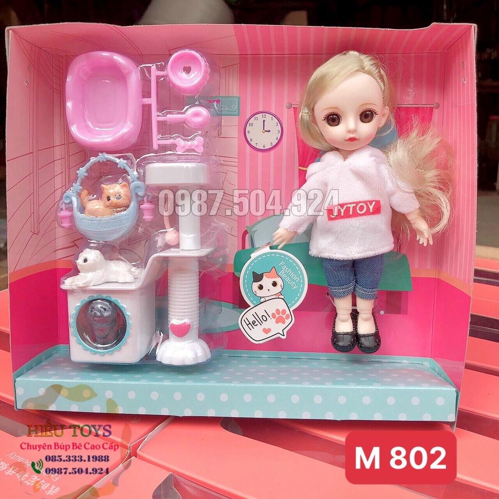 Búp Bê BJD 16cm Có Khớp Kèm Váy Phụ Kiện Đẹp Xinh Xắn Dễ Thương Đồ Chơi Cho Bé Gái