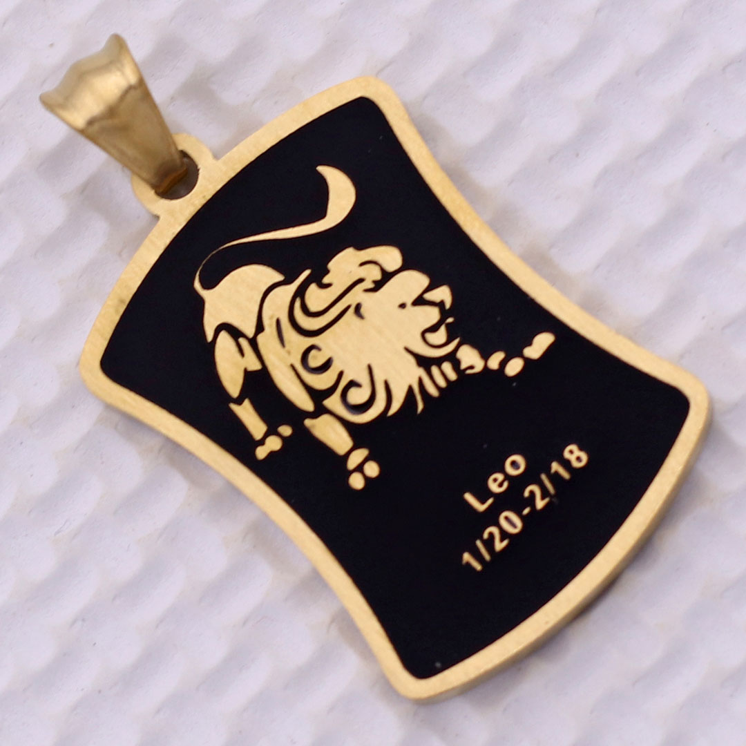 Mặt dây chuyền cung Hải Sư - Leo inox trắng kèm vòng cổ dây chuyền inox vàng + móc inox vàng, Cung hoàng đạo