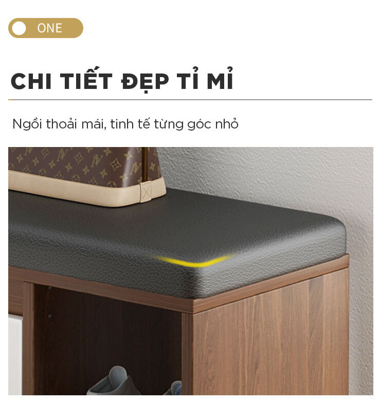 Tủ Giày Gỗ Cánh Lật Kết Hợp Ghế Ngồi Nghỉ Tiện Lợi, Tủ Gỗ MDF Phủ Melamine Chống Nước, Chống Xước