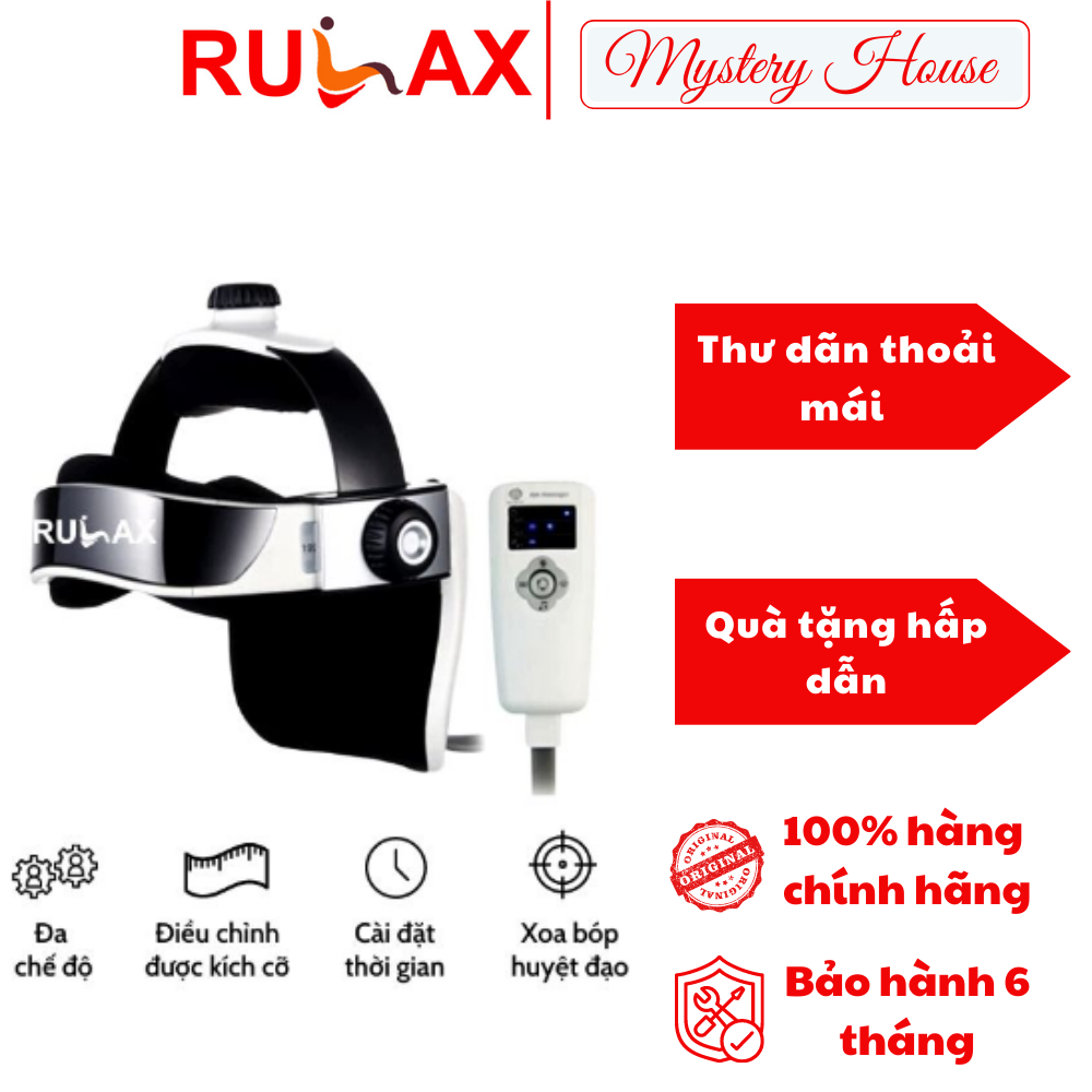 Máy Massage Đầu Thông Minh Bằng Khí Nén 3 Chế Độ RULAX ( Có Nhạc Thư Giãn )