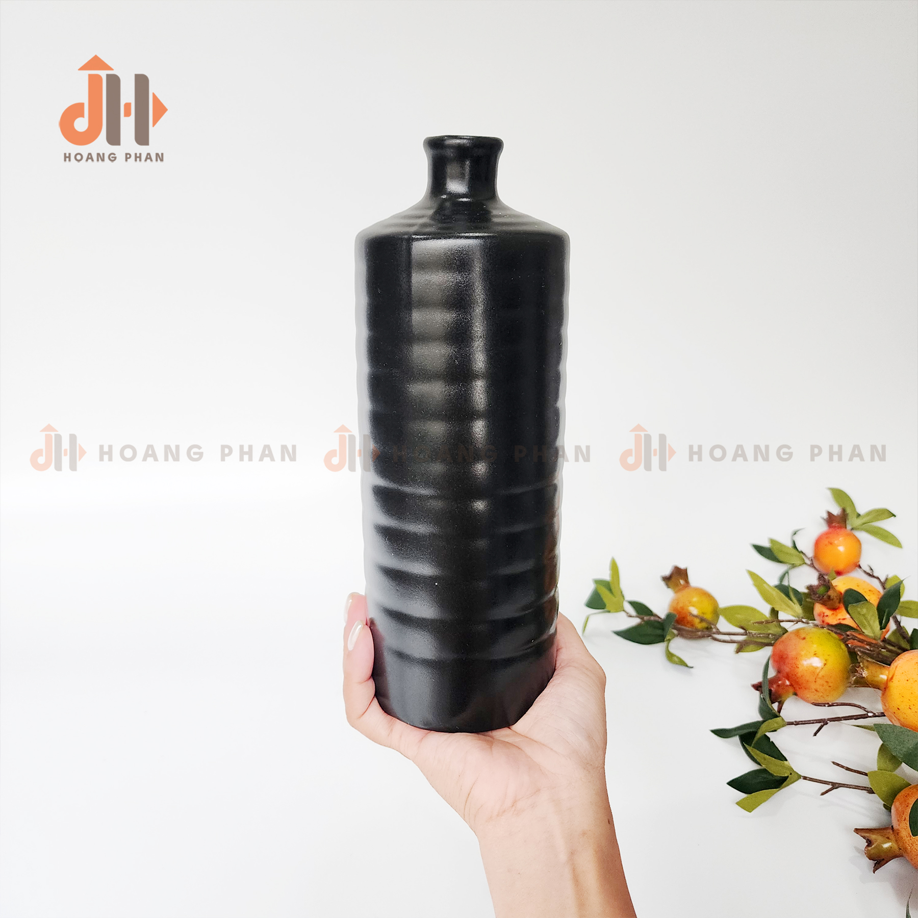 [Nhà Việt] Lọ hoa gốm Hắc Trụ Giản