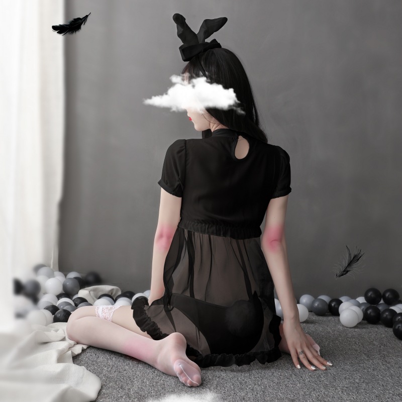 Bộ váy ngủ xuyên thấu cosplay thỏ bunny sexy gợi cảm freesize từ 40-60kg