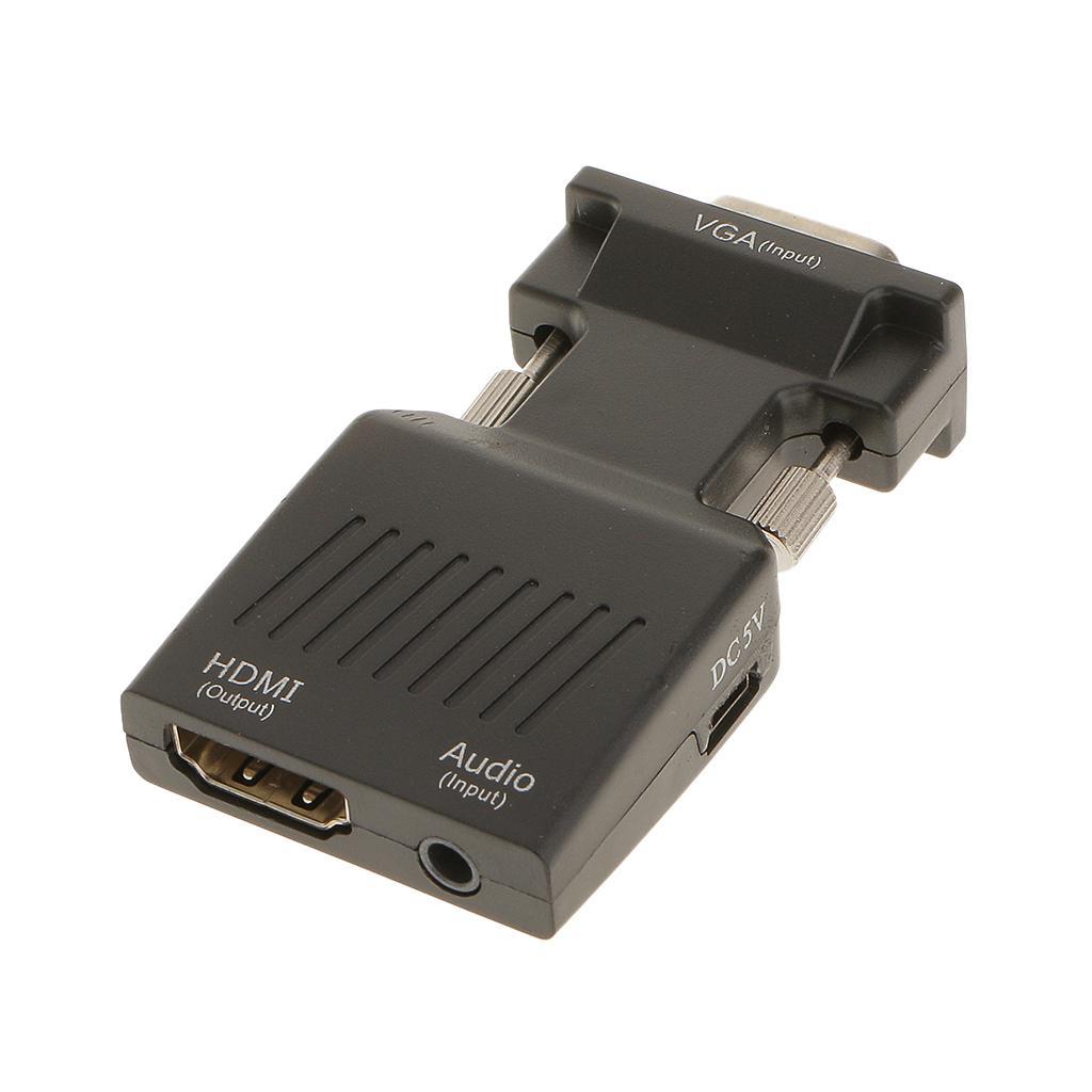 1080P VGA Male to HDMI Female HDTV with 3.5mm Audio USB Plug Cable Video Cord Adapter