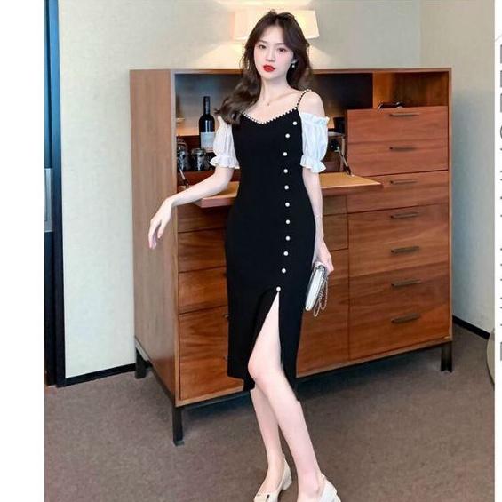 ĐẦM BODY BẸT VAI ĐÍNH HẠT CHÂU CAO CẤP
