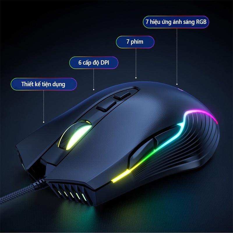 ONIKUMA CW905 Chuột Chơi Game Có Dây Đèn Led RGB Cho Máy Tính Xách Tay, Máy Tính Để Bàn, PC - Bảo Hành 24 Tháng [Hàng chính hãng]