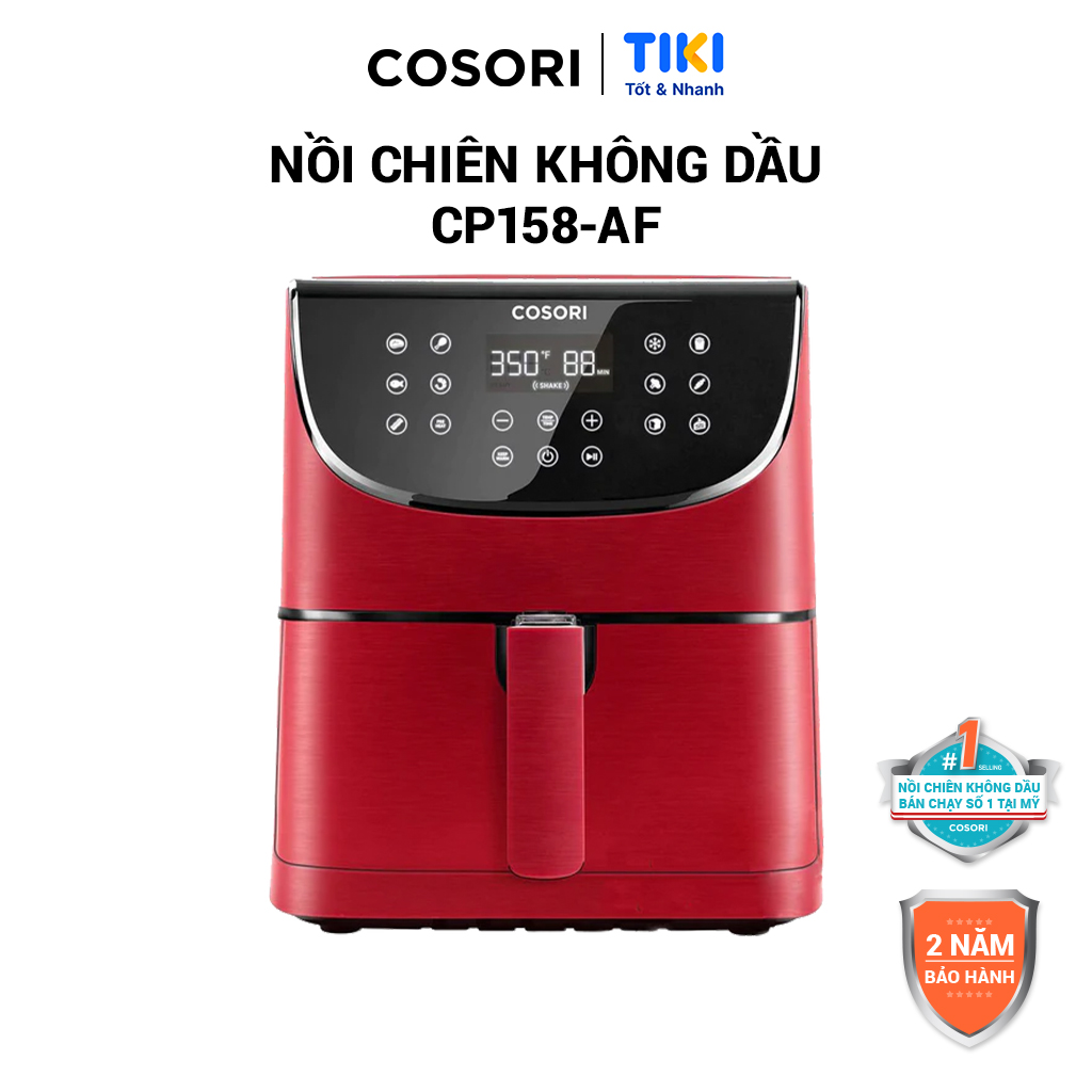 Nồi Chiên Không Dầu 5.5L COSORI CP158-AF Màu Đỏ - Hàng Chính Hãng