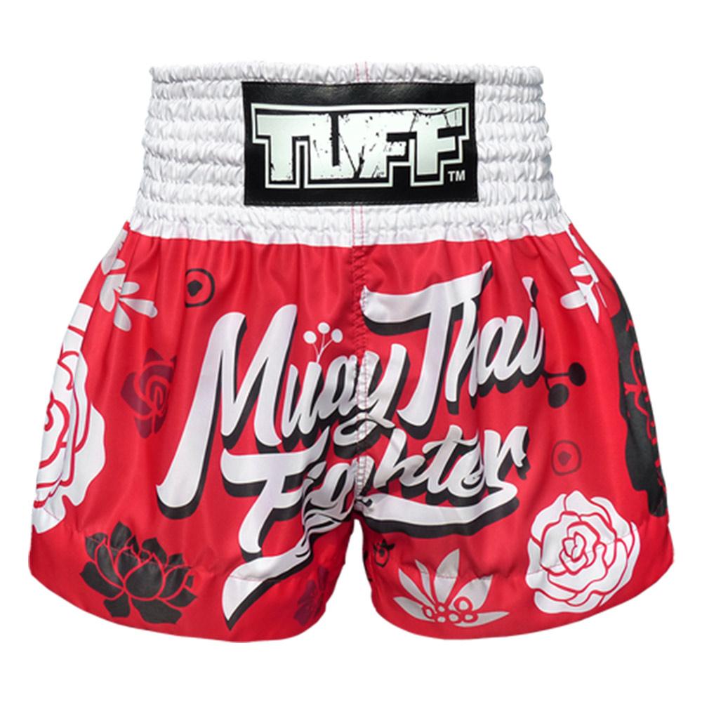 Quần Tuff Muay Thai Red Muay Thai Fighter With Flower Pattern