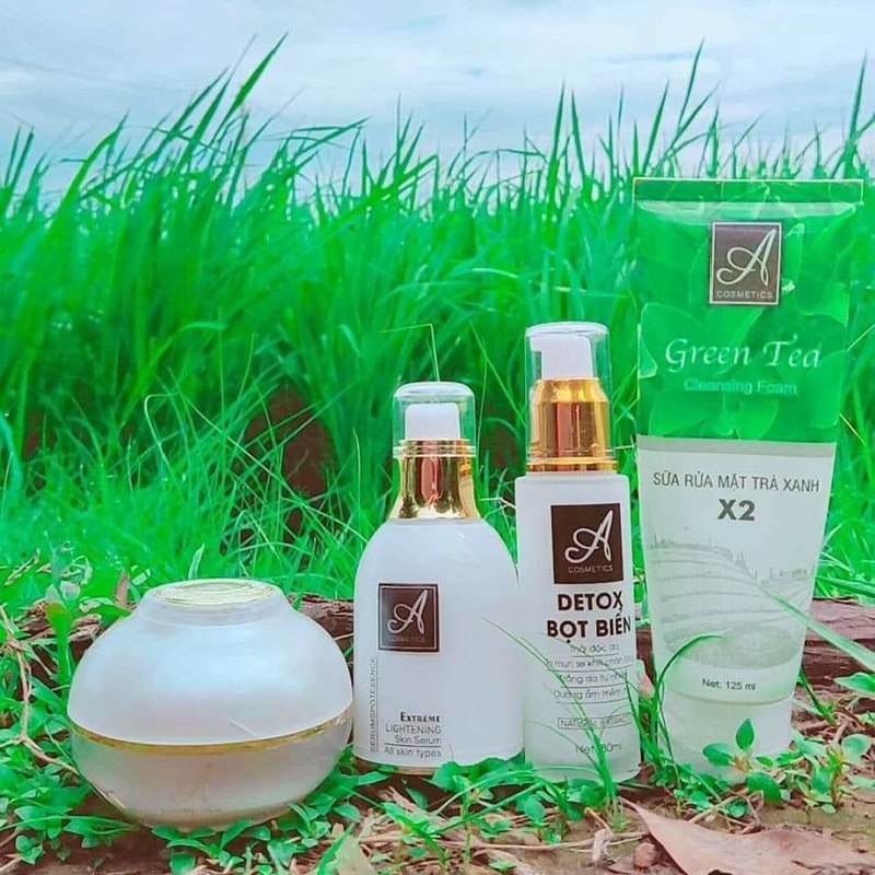 Bộ sản phẩm chăm sóc da mặt hoàn hảo Acosmetics (Sữa rửa mặt, Detox, Serum và Kem face Pháp)