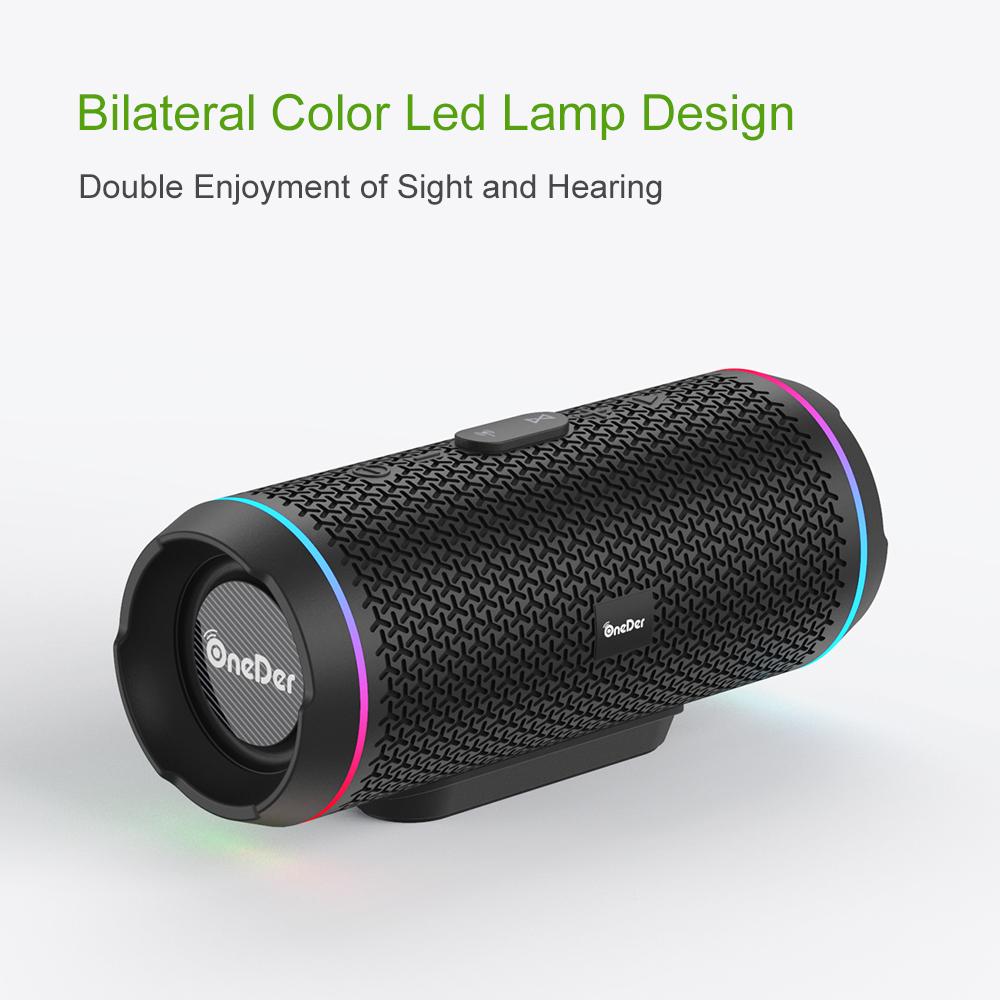 Loa Bluetooth không dây âm trầm nổi ngoài trời, Âm thanh âm thanh Hi-Fi Hi-Res không dây HiFi với đĩa U, FM, đèn LED nhiều màu sắc RGB Màu sắc: Oneder v10-black