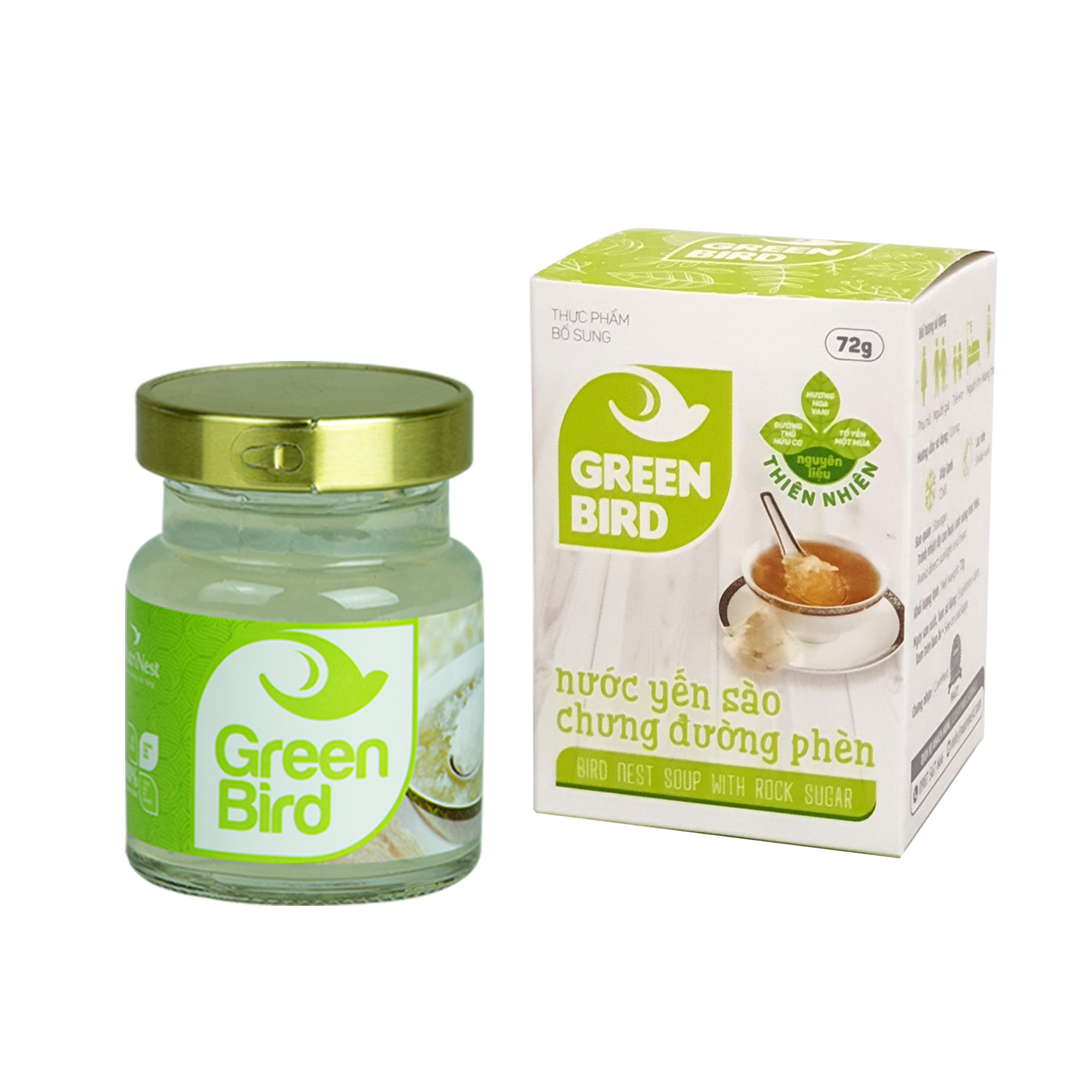 Combo 5 hũ Green Bird 72g -  Nước Yến Sào Chưng Đường Phèn