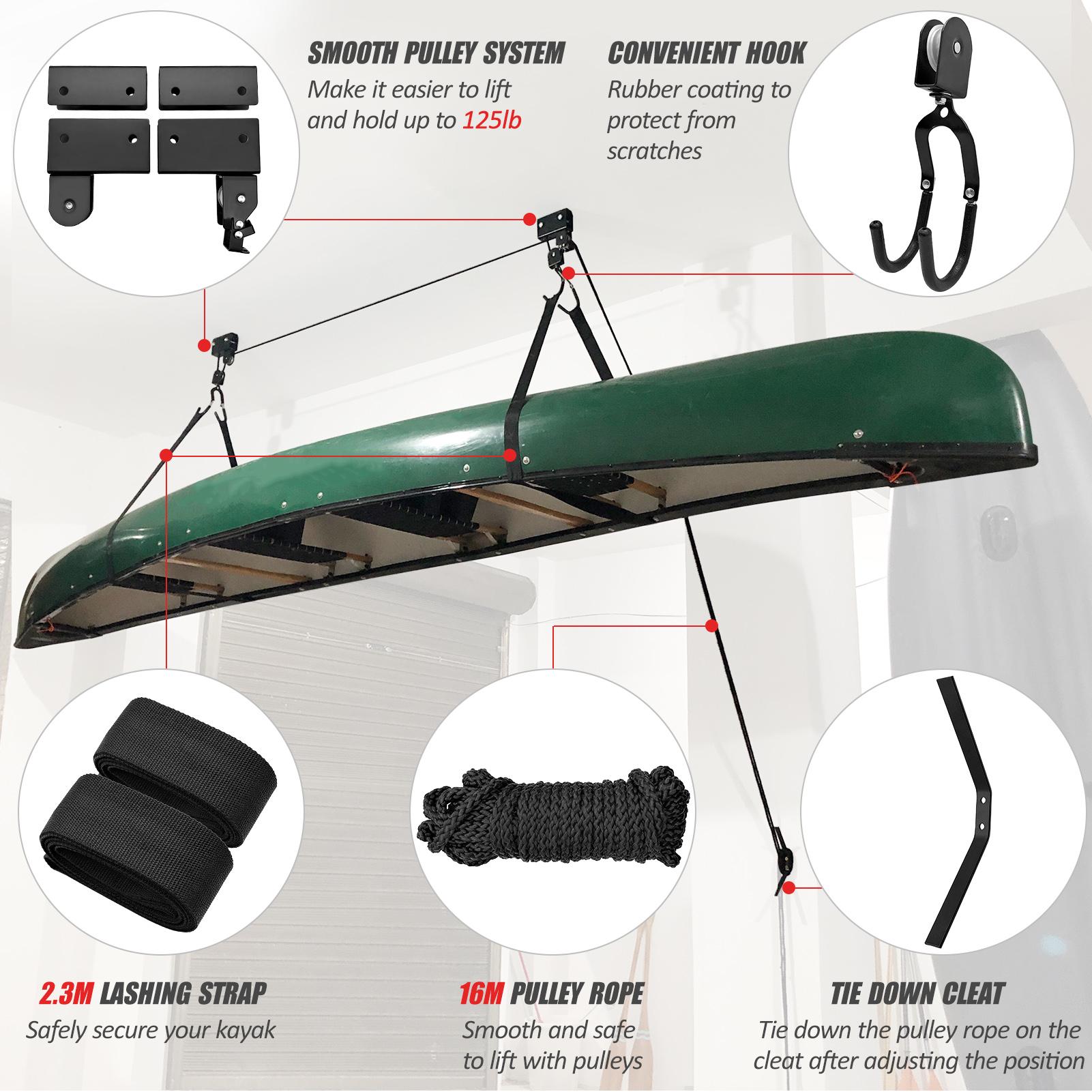 Giá treo cất trữ thuyền kayak, thiết kế với một lớp phủ cao su để bảo vệ khỏi trầy xước